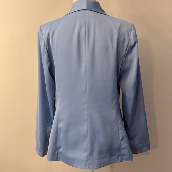 Calliope women’s light blue blazer jacket lined with shoulder pads two pockets - Picture 5 of 11
